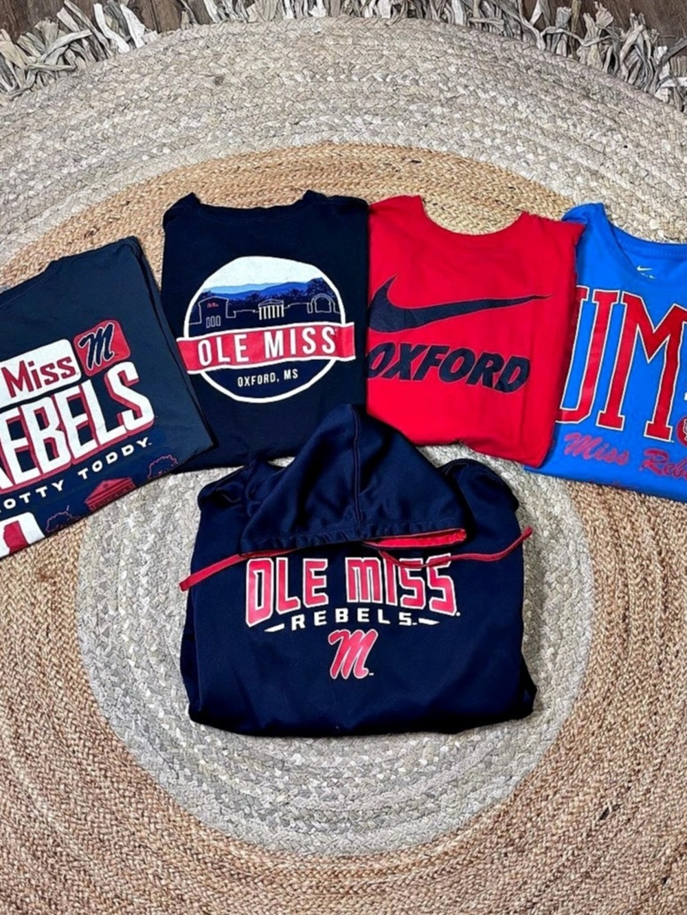 Nike Ole Miss Rebels Long Sleeve Shirt Lot XL Champion Hoodie Large Oxford MS